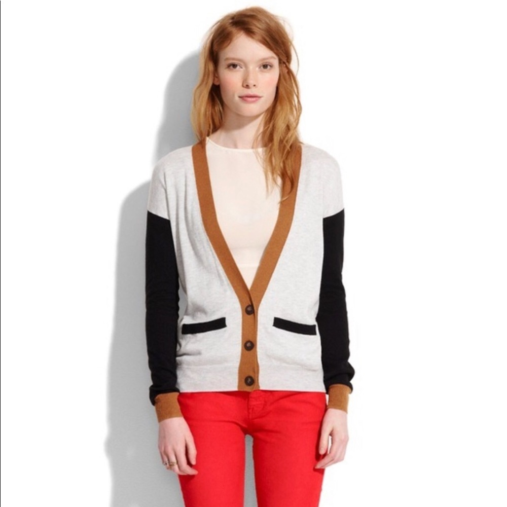 Madewell Wallace Fall Colorblock Cardigan